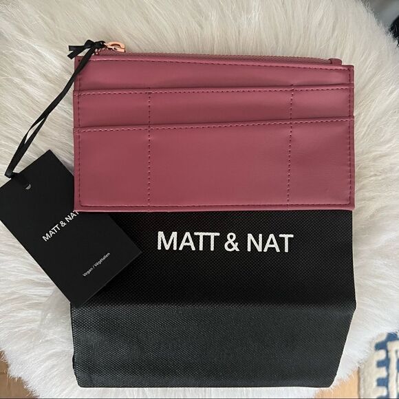 Matt & Nat Loom Vegan Leather Wallet, Clutch. Zip Top, Purple/Pink, Mauve NWT - Picture 12 of 12